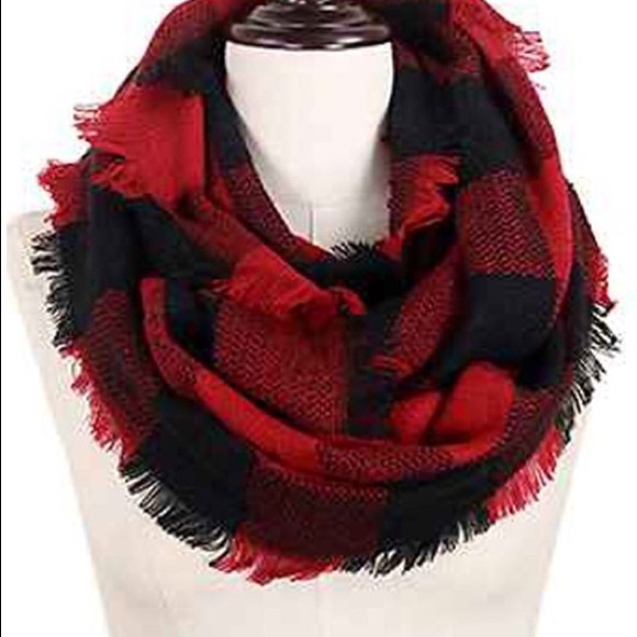 Accessories - Red Buffalo Plaid Infinity Scarf